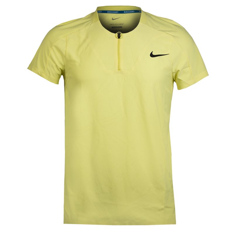 camiseta-nike-polo-court-slam-amarela-frente