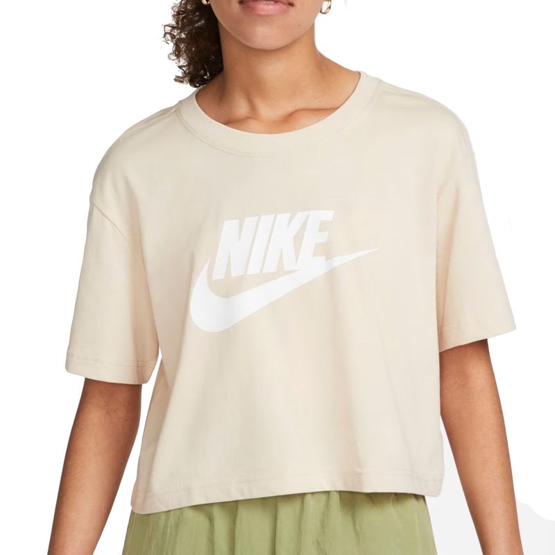 camiseta-nike-fem-essential-bege-frente