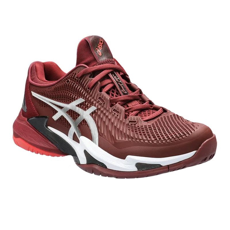 tenis-asics-court-ff-3-bordo-laranja-lateral-frente