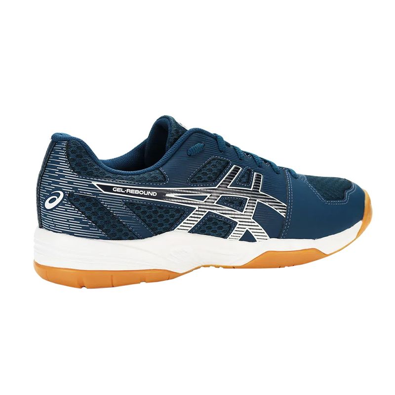 tenis-asics-gel-rebound-marinho-branco-lateral-atras