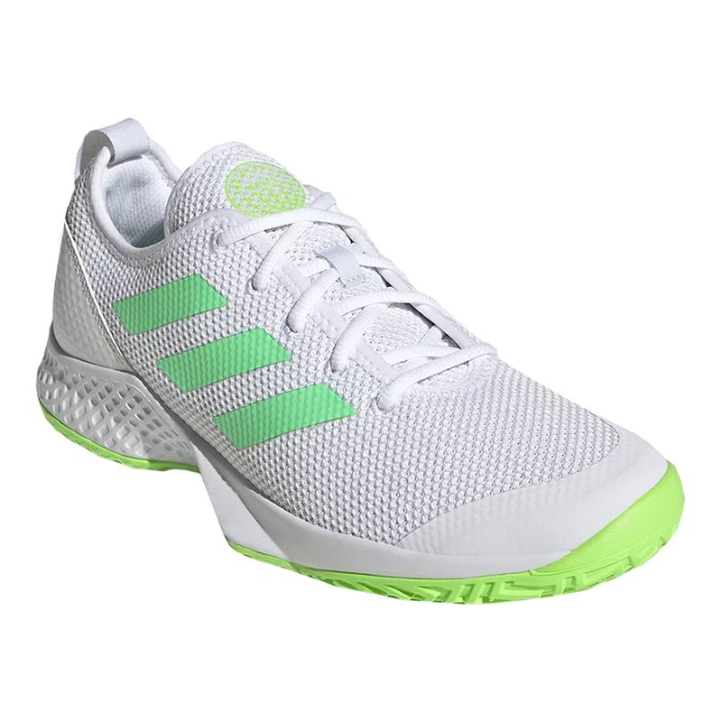 tenis-adidas-court-flash-branco-verde-lateral-frente