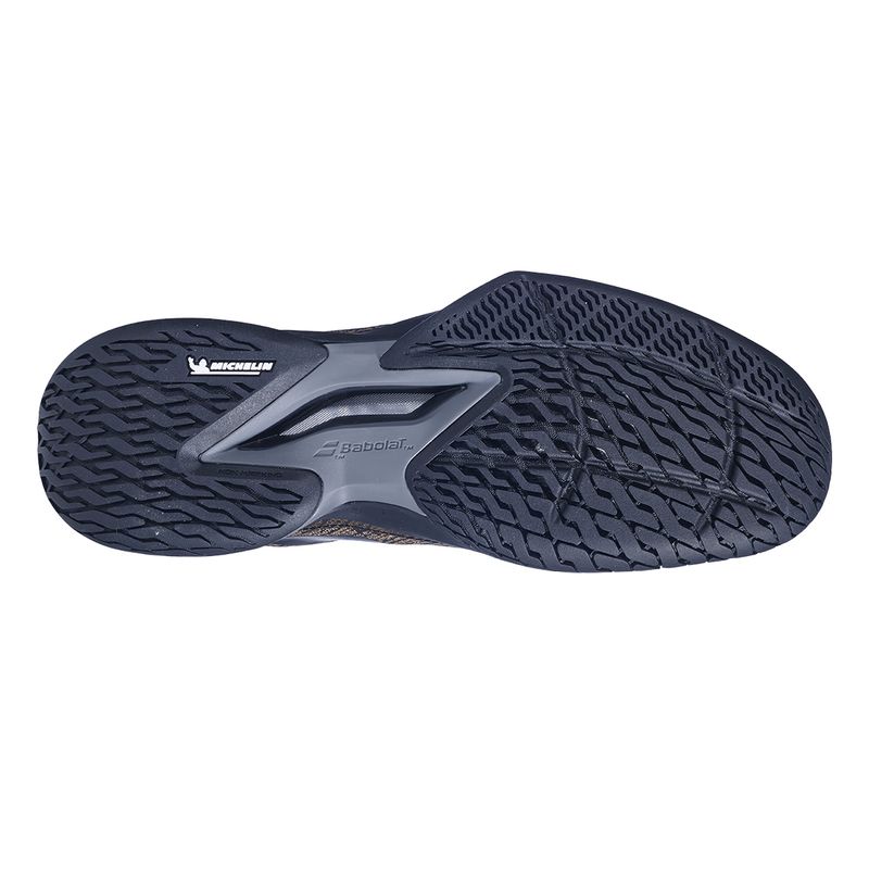 tenis-AllCourt-jet-mach-3-preto-ouro-babolat-sola