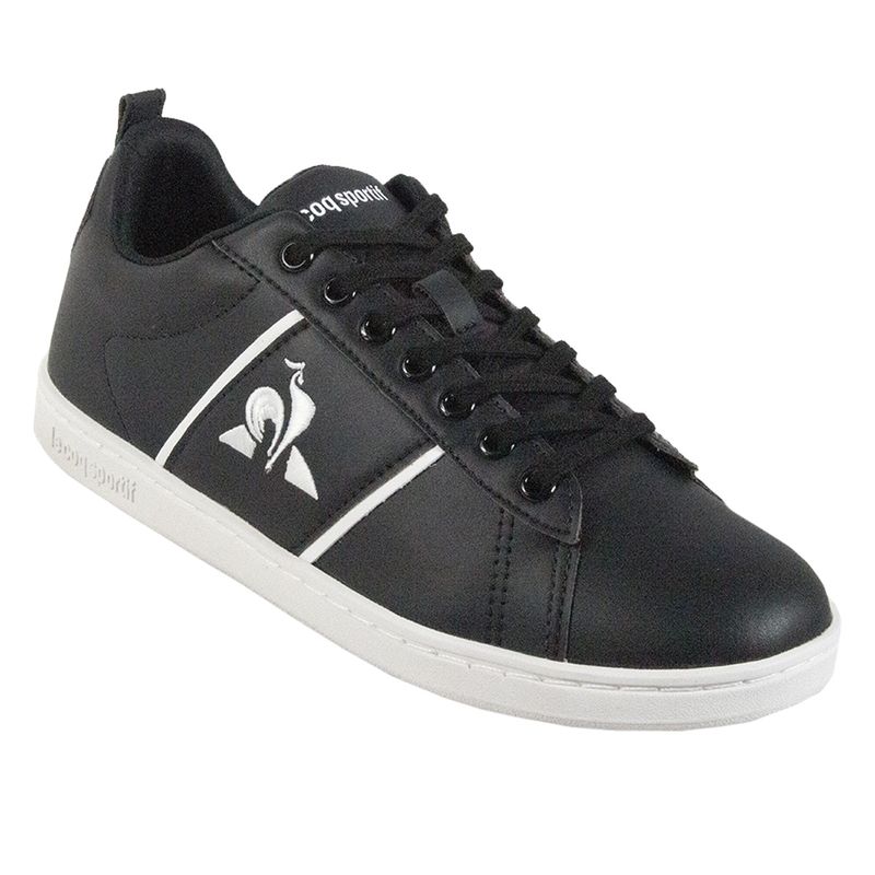 tenis-lecoq-23103-preto-branco-lateral-frente