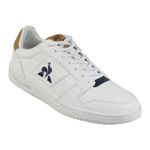 tenis-lecoq-23107-branco-marron-lateral-frente