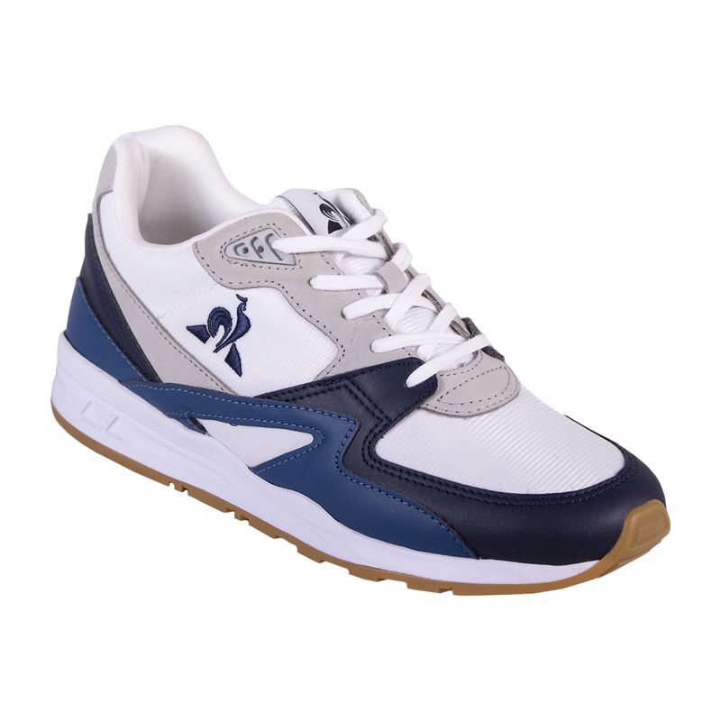 tenis-lecoq-23109-branco-azul-petroleo-lateral-frente