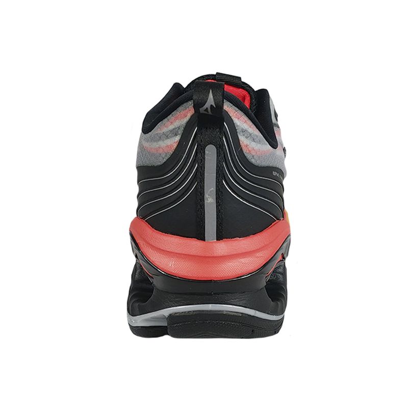 tenis-mizuno-wave-frontier-14-cinza-preto-laranja-calcanhar