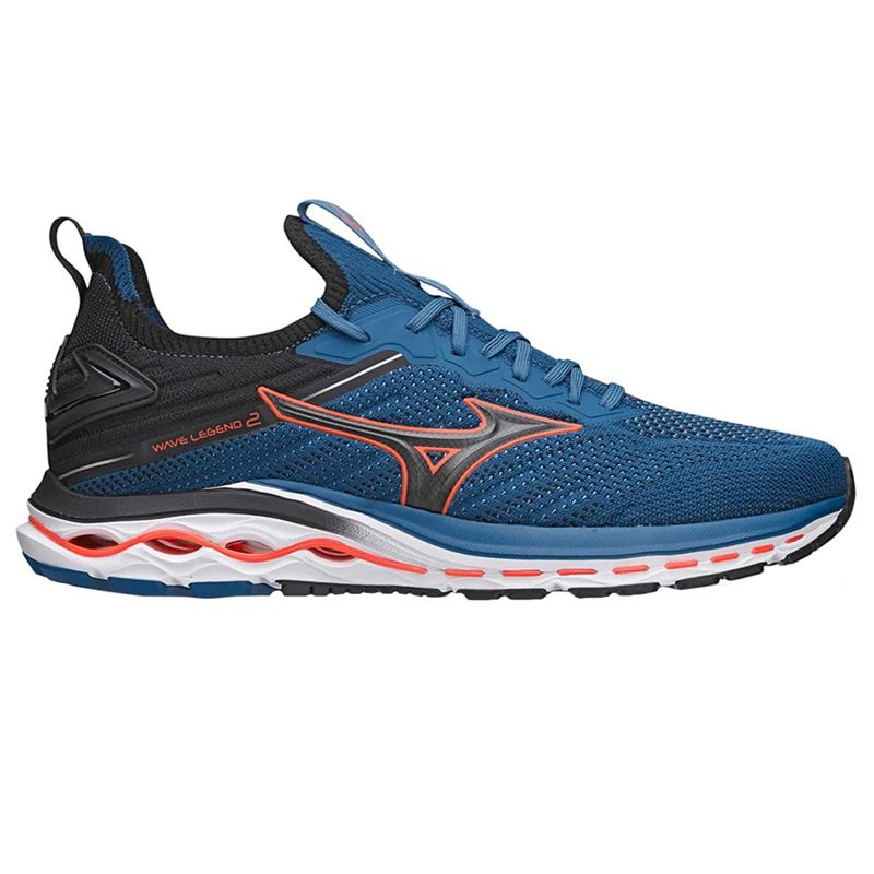 tenis-mizuno-wave-legend-2-azul-laranja-direito