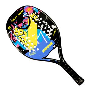 Raquete de Beach Tennis Next Gen Azul, Amarelo e Preto - Vammo
