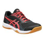 tenis-asics-up-court-5-preto-vermelho-lateral-frente