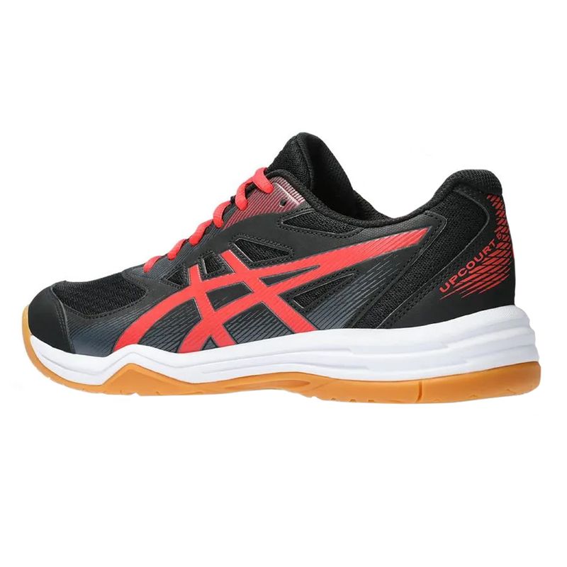 tenis-asics-up-court-5-preto-vermelho-lateral-atras