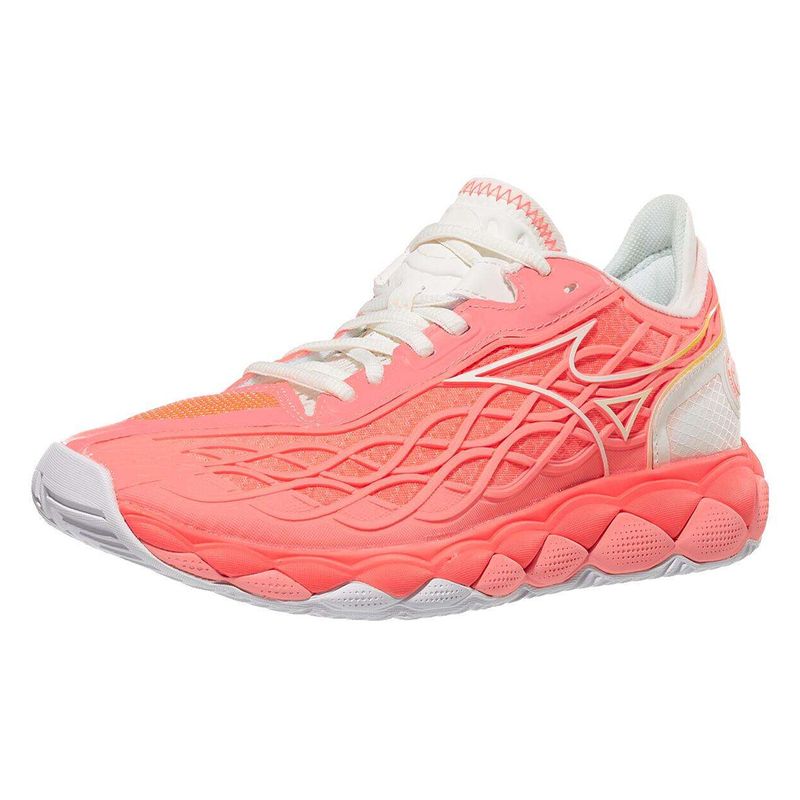 tenis-mizuno-fem-wave-enforce-tour-coral-lateral-frente