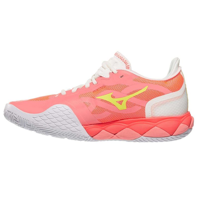 tenis-mizuno-fem-wave-enforce-tour-coral-esquerdo