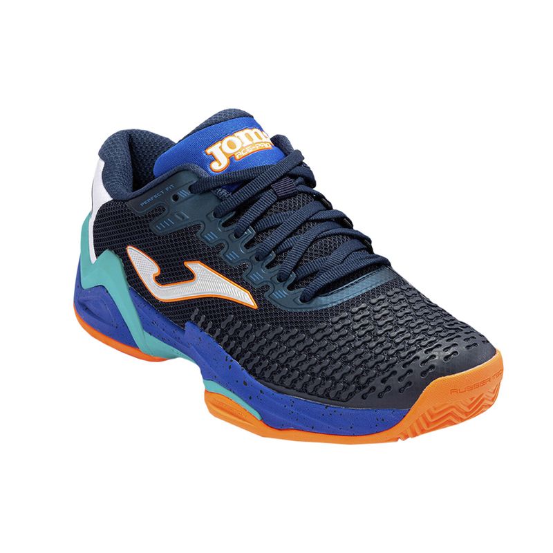 tenis-joma-padel-ace-pro-allcourt-azul-laranja-lateral-frente