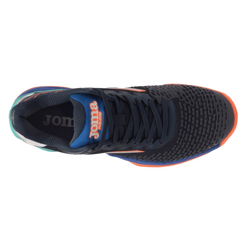 tenis-joma-ace-pro-padel-saibro-azul-laranja-cima