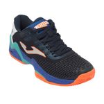 tenis-joma-ace-pro-padel-saibro-azul-laranja-lateral-frente