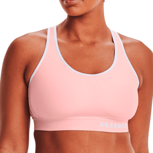 Top Mid Keyhole He Rosa e Branco - Under Armour