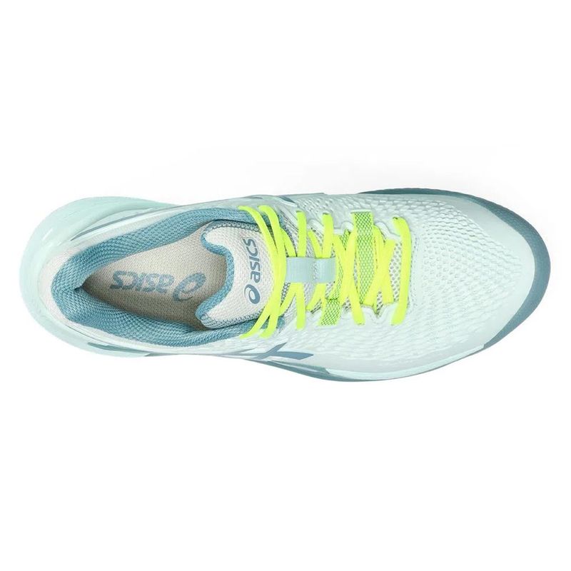 tenis-asics-fem-gel-resolution-9-clay-azul-verde-cima