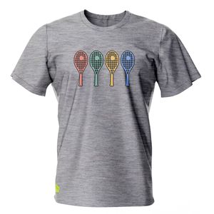 Camiseta Colorfull Racquet Cinza - Casa do Tenista