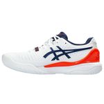 tenis-asics-resolution-9-branco-laranja-esquerdo