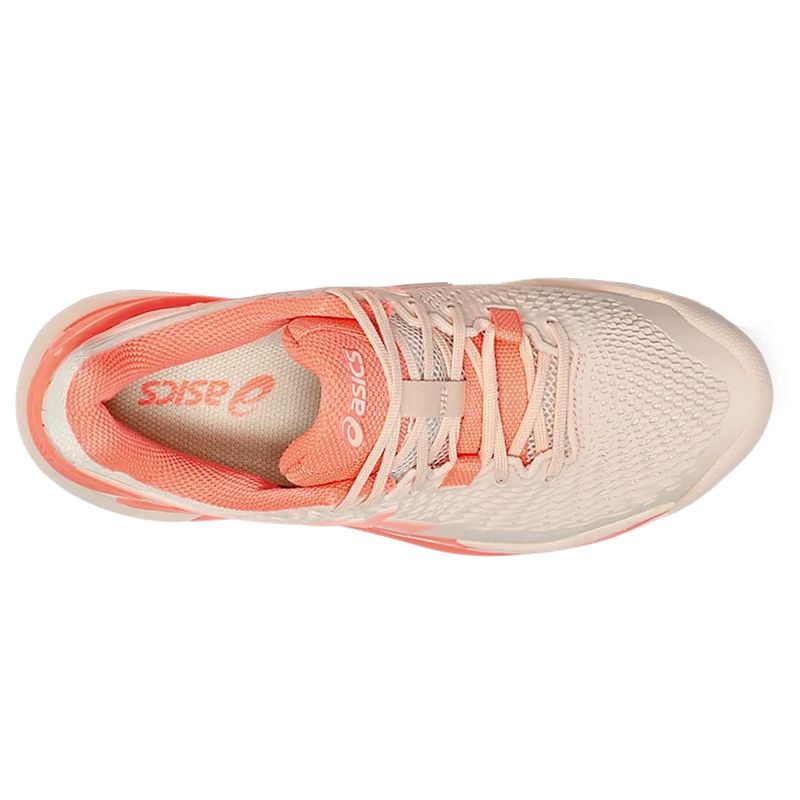 tenis-asics-resolution-9-bege-coral-cima