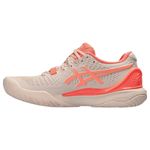 tenis-asics-resolution-9-bege-coral-esquerdo