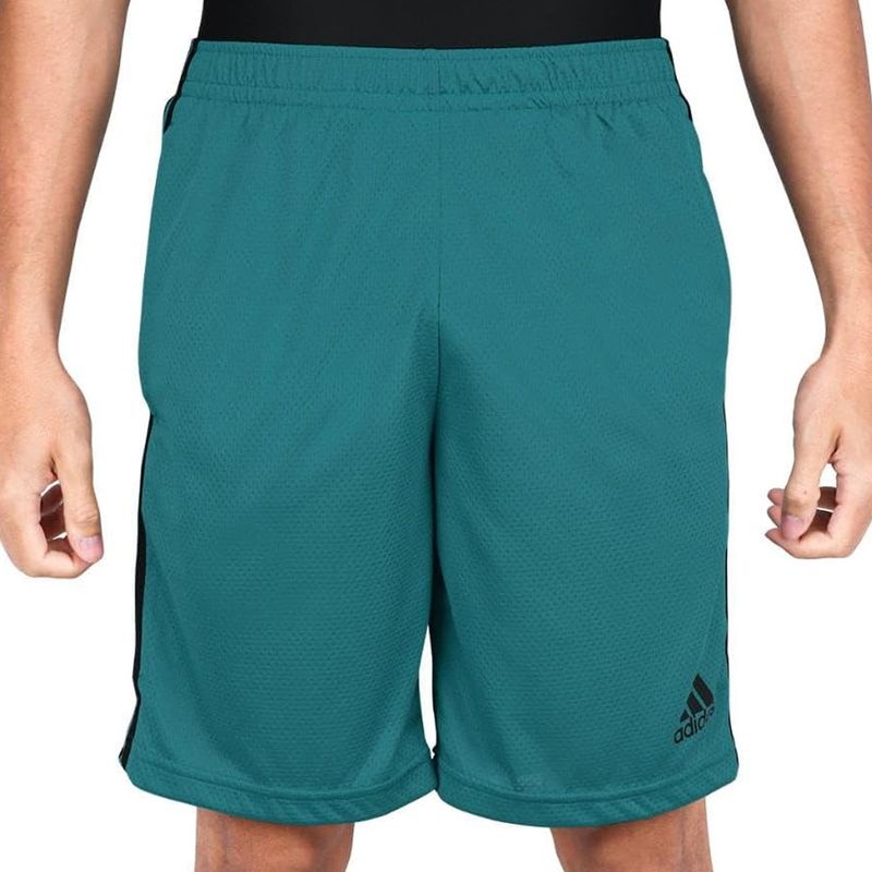 short-adidas-3-stripes-verde-frente