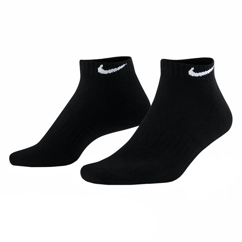 meia-Everyday-Cush-Low-Cano-Curto-nike-preta-frente