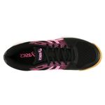 tenis-asics-gel-rebound-preto-rosa-cima