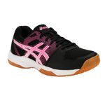 tenis-asics-gel-rebound-preto-rosa-lateral-frente