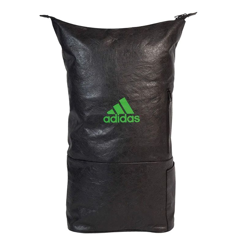 mochila-adidas-multigame-preto-verde-frente-aberta