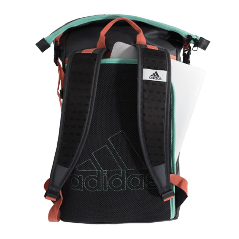 mochila-adidas-multigame-cinza-verd-laranja-atras-detalhes