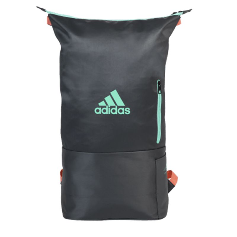 mochila-adidas-multigame-cinza-verd-laranja-aberta-frente