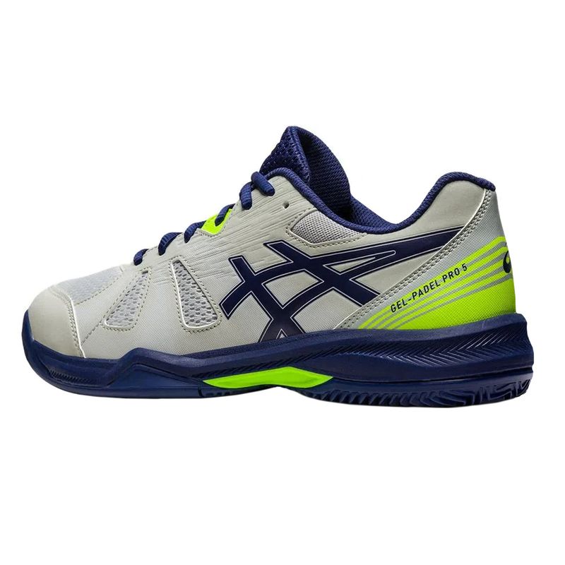 tenis-asics-gel-padel-pro-5-branco-marinho-lateral-atras