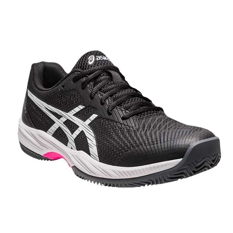 tenis-asics-gel-game-9-clay-OC-preto-rosa-lateral-frente