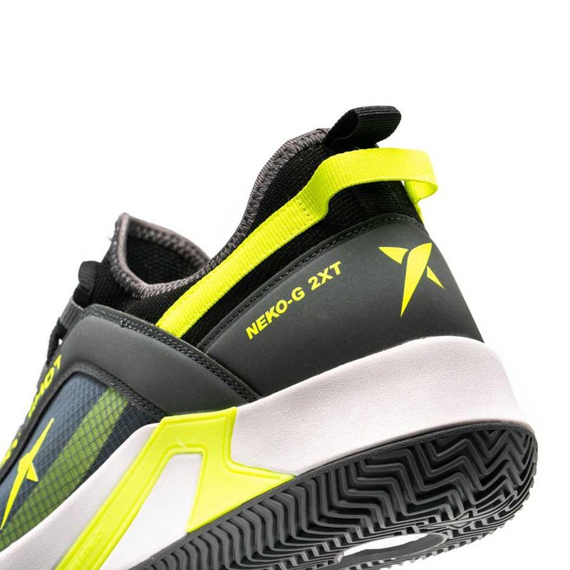 tenis-drop-shot-neko-g-2xt-preto-amarelo-detalhe-contraforte