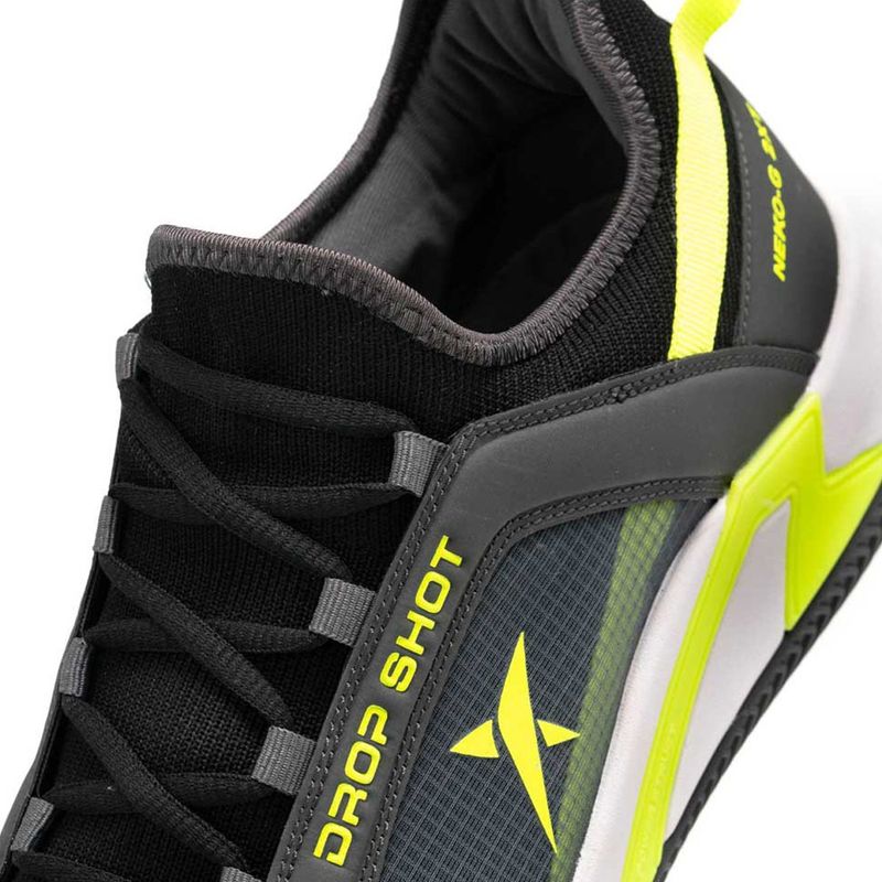 tenis-drop-shot-neko-g-2xt-preto-amarelo-detalhe-cadarco