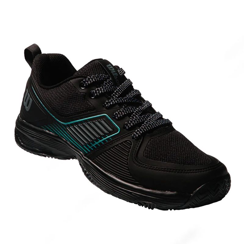 tenis-wilson-ace-3.0-clay-preto-verde-lateral-frente