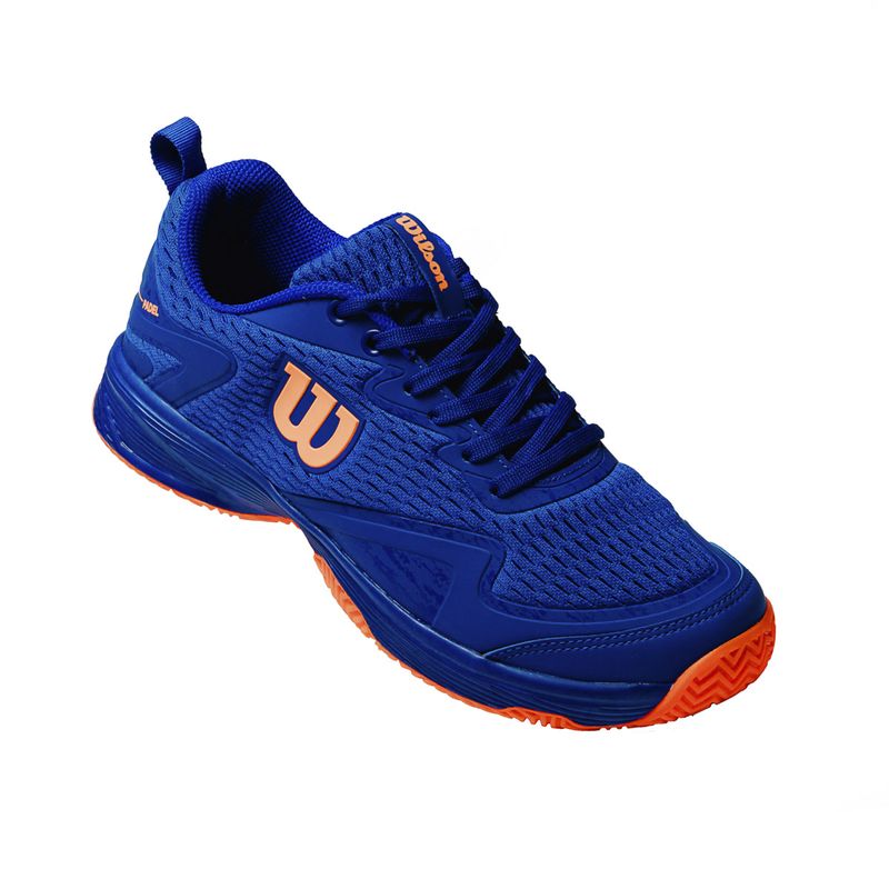 tenis-wilson-kpadel-3.0-clay-azul-laranja-lateral