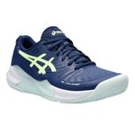 tenis-asics-gel-challanger-14-clay-marinho-verde-lateral-frente