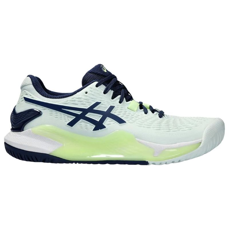 tenis-asics-gel-resolution-9-verde-azul-direito