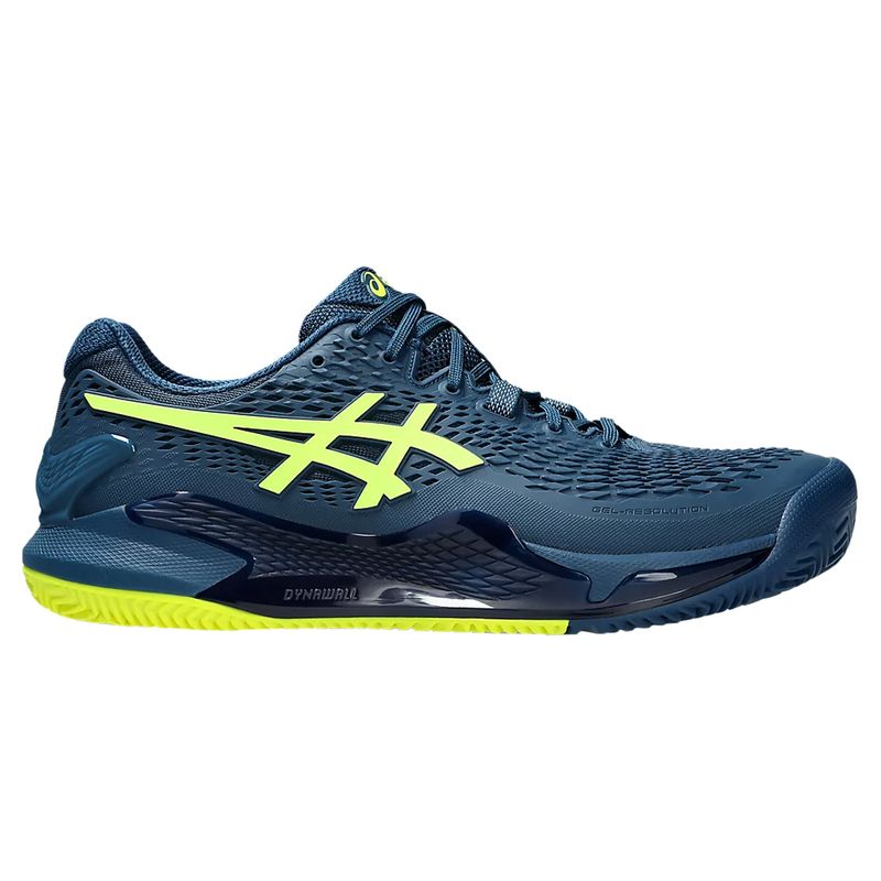 tenis-asics-masc-resolution-9-azul-e-amarelo-clay-direita