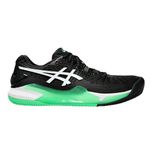 tenis-asics-resolution-9-preto-e-verde-clay-direita