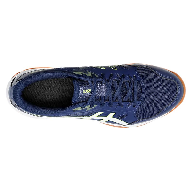 tenis-asics-gel-rocket-11-azul-e-amarelo-cima