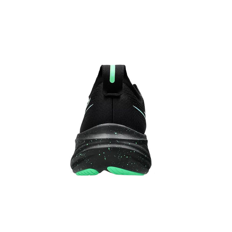 tenis-asics-gel-nimbus-26-preto-e-verde-calcanhar