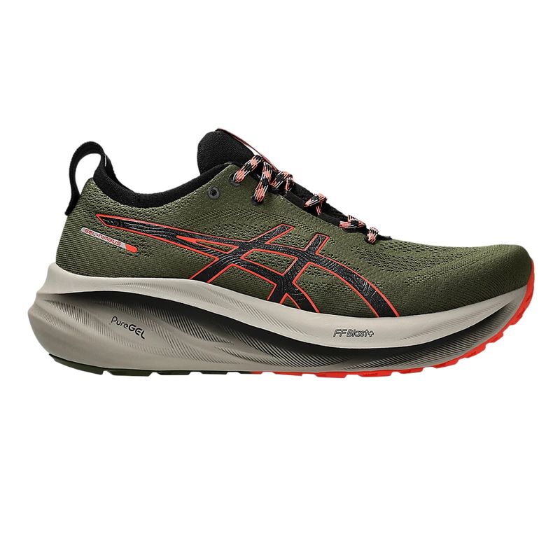 tenis-asics-gel-nimbus-26-verde-militar-direita