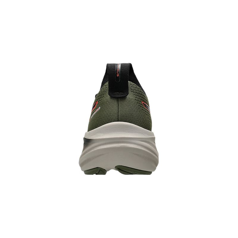 tenis-asics-gel-nimbus-26-verde-militar-calcanhar