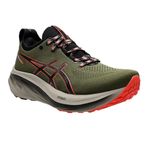 tenis-asics-gel-nimbus-26-verde-militar-lateral-frente