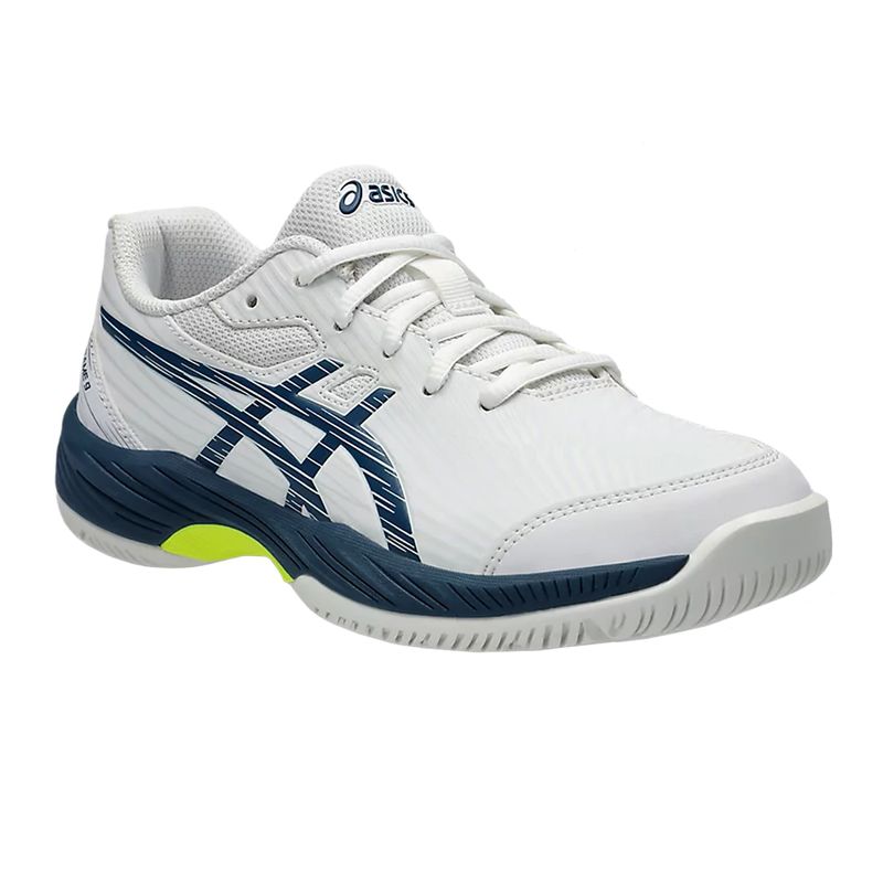 tenis-asics-inf-gel-game-9-gs-branco-azul-lateral-frente