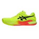 tenis-asics-resolution-9-steel-amarelo-preto-laranja-clay-esquerda