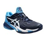 tenis-asics-court-ff-3-clay-novak-azul-preto-branco-lateral-frente